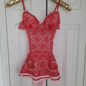Victoria's Secret Apron Lingerie Women’s Size 34A 34B French Maid Costume Lace
